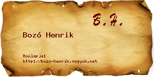 Bozó Henrik névjegykártya