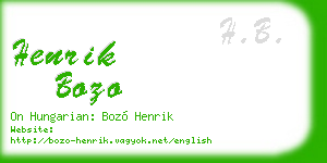 henrik bozo business card